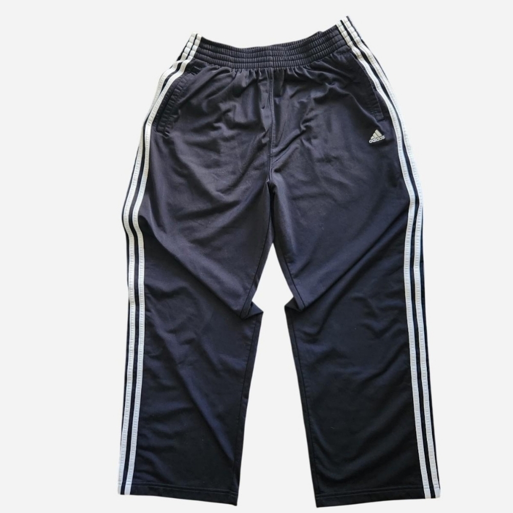 adidas Black Track Pants with White Stripes